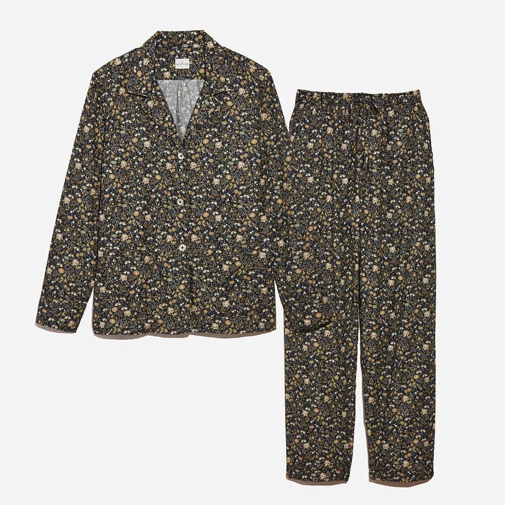 NEW THE SLEEP CODE floral organic cotton long pajama set in autumn floral - Picture 6 of 6